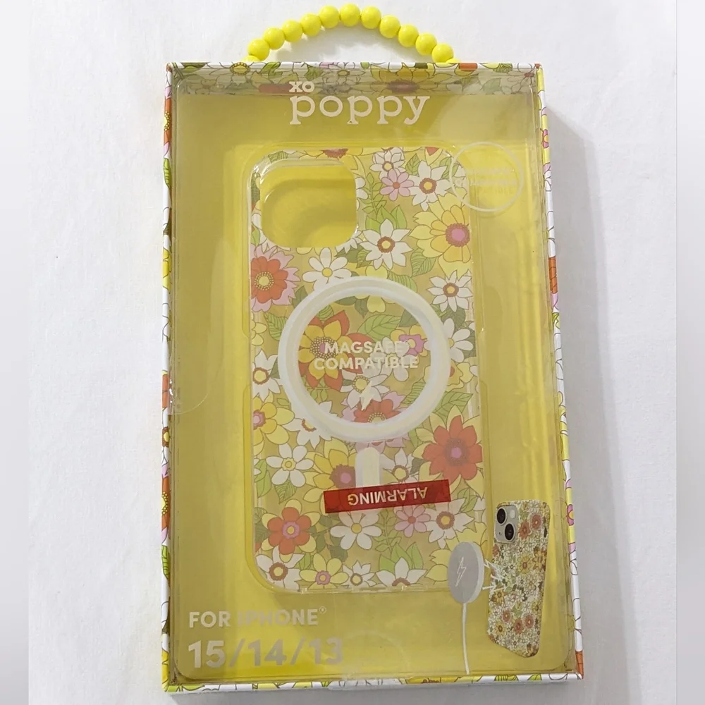 XO Poppy Floral iPhone 15/14/13 Case Magsafe Compatible Daisy Print, NEW